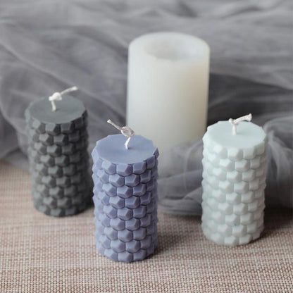 Creative Cylindrical Honeycomb Silicone Candle Mould Candles Moulds