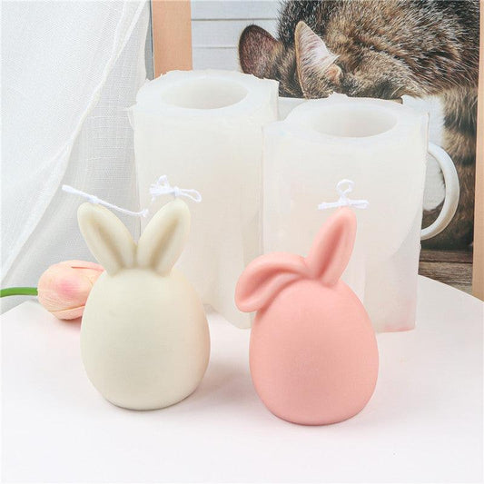 Cute Rabbit Ear Candle Mould-Easter Egg Silicone Mould For Candle DIY Candles Moulds