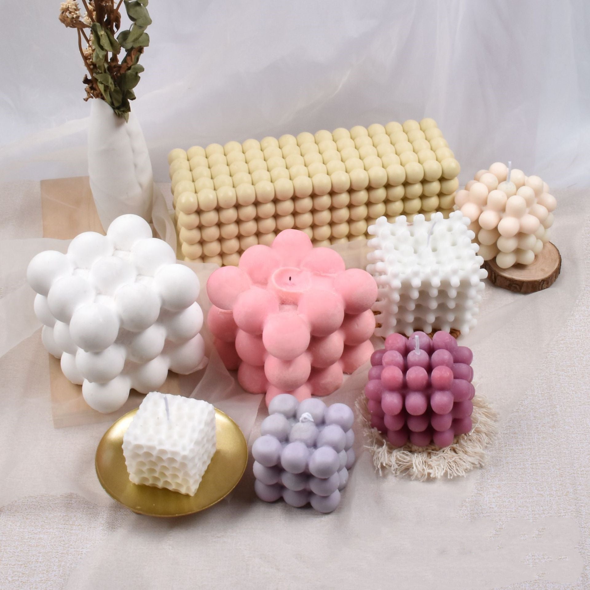 DIY Rubik's Cube Candle Mould - 15 Ball Rectangle & Square Enlarged Cube for Aromatherapy Candles Candles Moulds