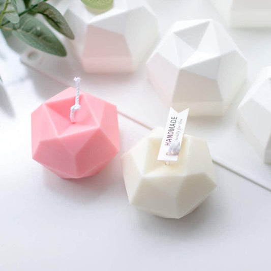 Faceted Diamond Candle Mould: Unique Rhombus Shape Candles Moulds