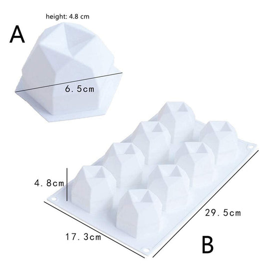 Faceted Diamond Candle Mould: Unique Rhombus Shape Candles Moulds