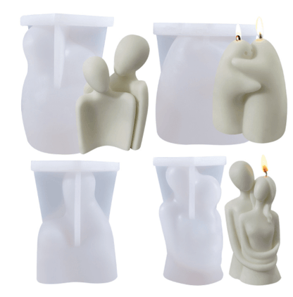 Family Hugging Couple Scented Candle Silicone Mould Candles Moulds