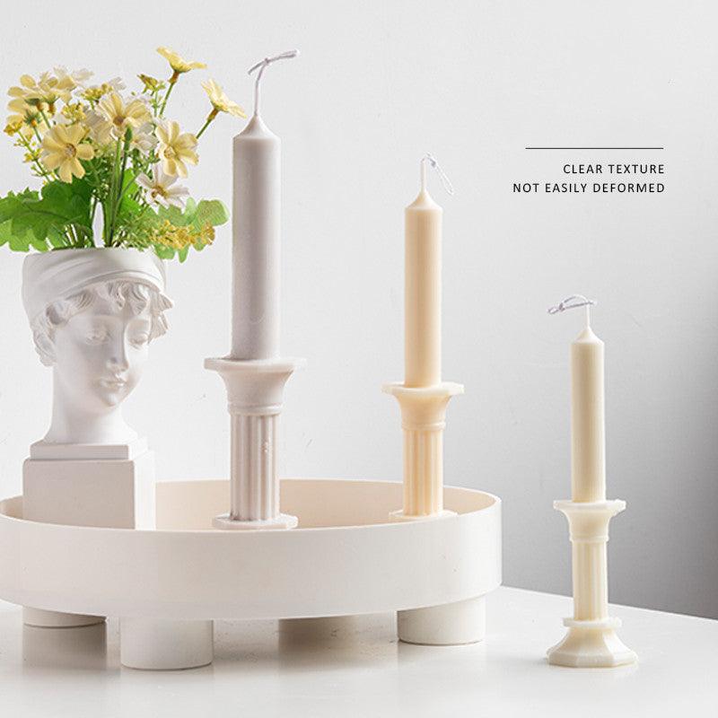 Flat top Striped Roman Column Candle Mould Candles Moulds