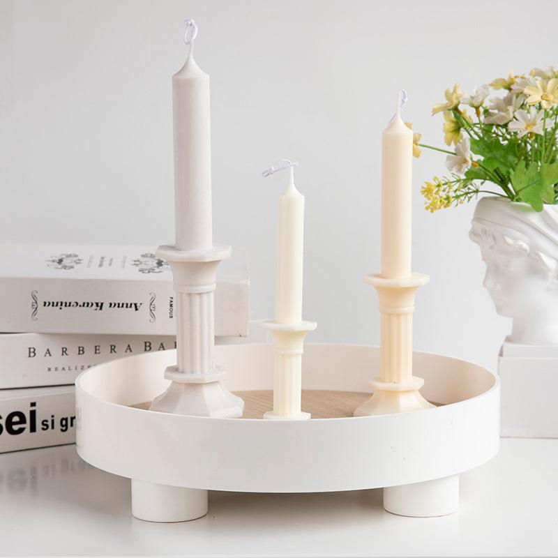 Flat top Striped Roman Column Candle Mould Candles Moulds