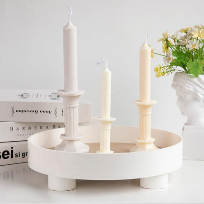 Flat top Striped Roman Column Candle Mould Candles Moulds
