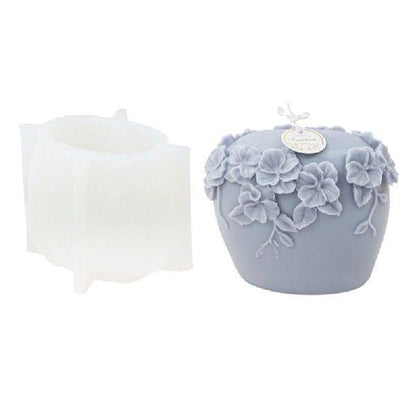 Floral Cylinder Silicone Candle Moulds Candles Moulds