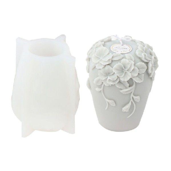 Floral Cylinder Silicone Candle Moulds Candles Moulds