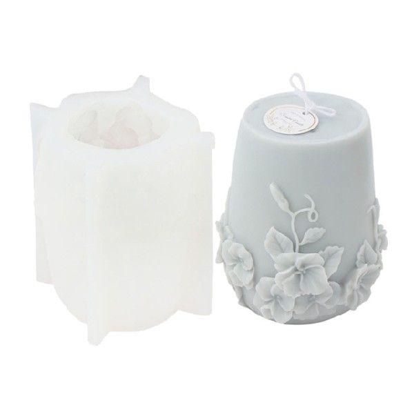 Floral Cylinder Silicone Candle Moulds Candles Moulds