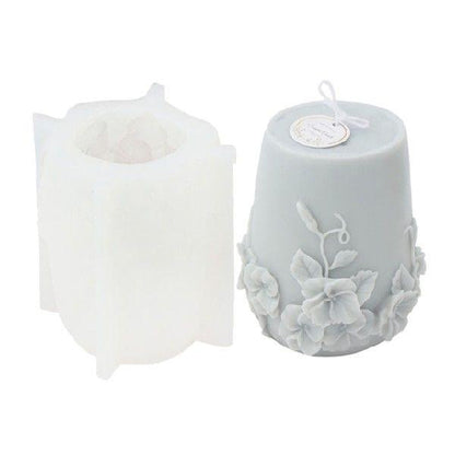 Floral Cylinder Silicone Candle Moulds Candles Moulds