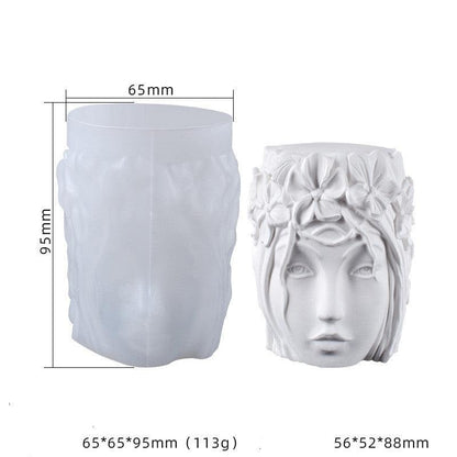 Flower head crown girl Candle Mould Candles Moulds