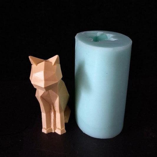 Geometric Cat silicone Candle Mould Candles Moulds