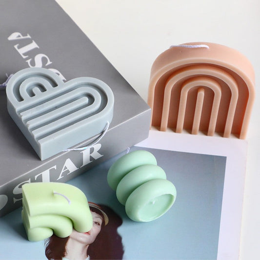 Geometric Circular Love Silicone Candle Mould | Create Unique Candles Candles Moulds