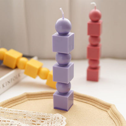 Geometric Columnar Cylinder Stack Candle Mould Candles Moulds