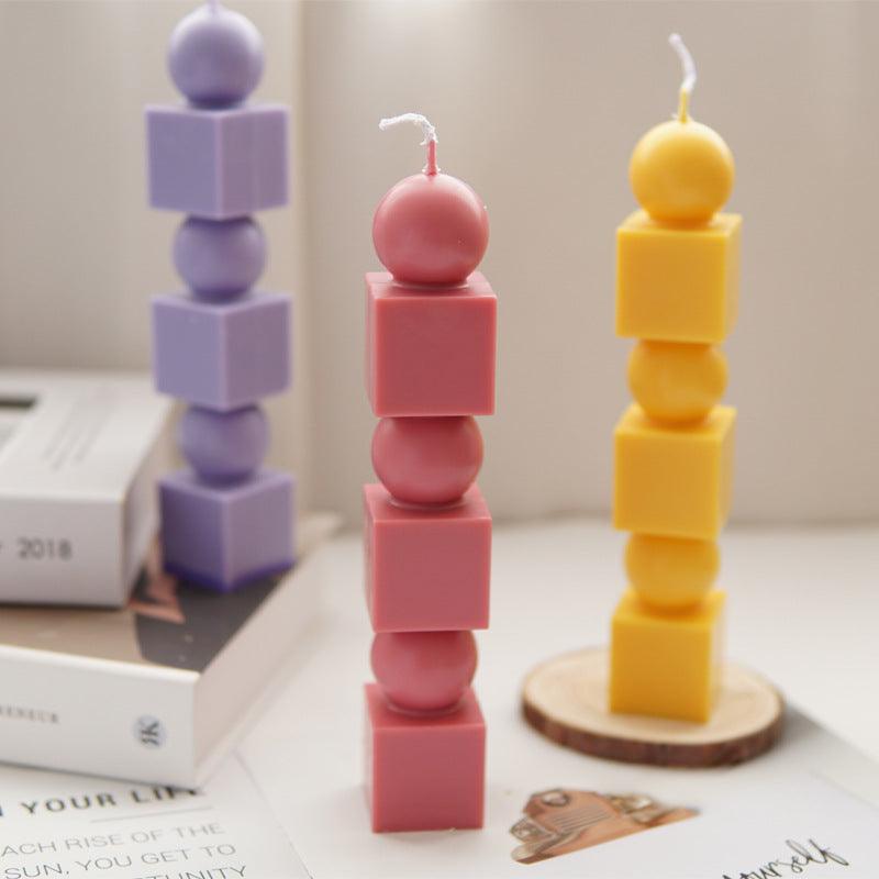 Geometric Columnar Cylinder Stack Candle Mould Candles Moulds