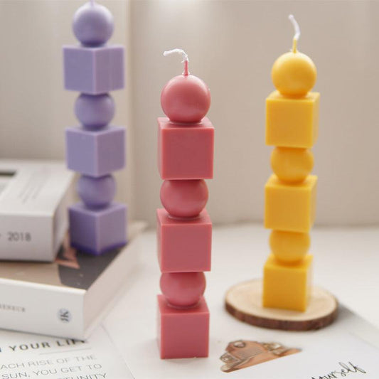 Geometric Columnar Cylinder Stack Candle Mould Candles Moulds