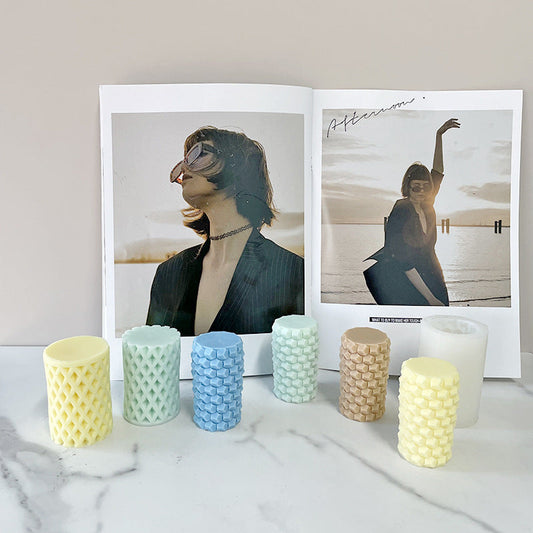 Geometric Cylindrical Diamond hole and Honeycomb Silicone Candle Mould Candles Moulds