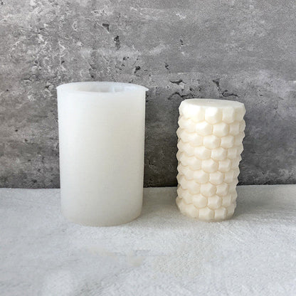 Geometric Cylindrical Diamond hole and Honeycomb Silicone Candle Mould Candles Moulds