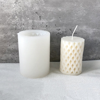 Geometric Cylindrical Diamond hole and Honeycomb Silicone Candle Mould Candles Moulds