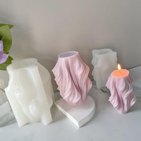 Geometric Wave Pattern Candle Mould