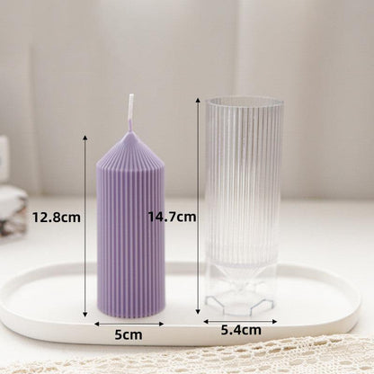 Geometric Pinstripe Apex Candle Plastic Mould Candles Moulds