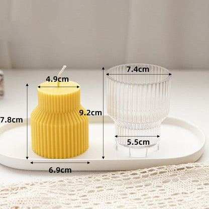 Geometric Pinstripe Apex Candle Plastic Mould Candles Moulds