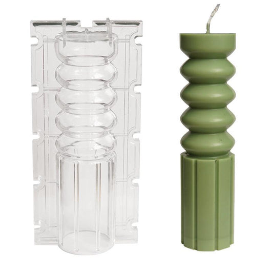 Geometric Stripe Cylindrical Candle Mould Plastic Candles Moulds