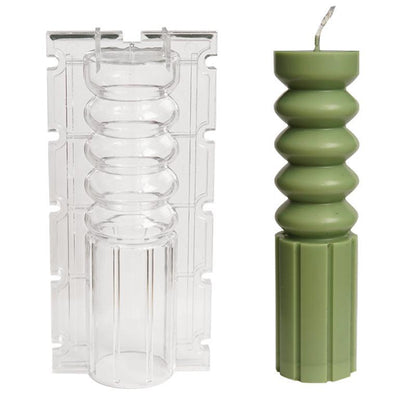 Geometric Stripe Cylindrical Candle Mould Plastic Candles Moulds