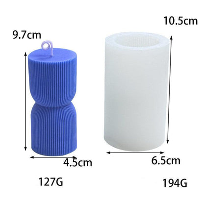 Geometric Striped Cylindrical Candle Silicone Mould Candles Moulds