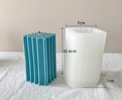 Geometric Stripes Waves and Diamond Pillar Candle Silicone Mould Candles Moulds