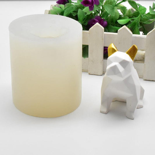 Geometric dog silicone Candle Mould Candles Moulds