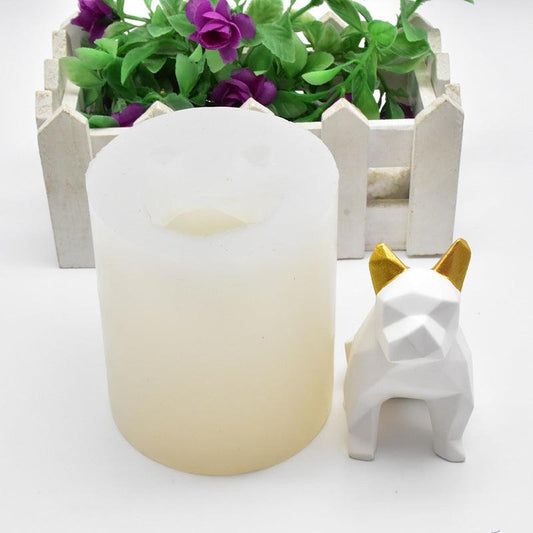 Geometric dog silicone Candle Mould Candles Moulds