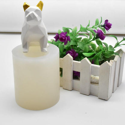 Geometric dog silicone Candle Mould Candles Moulds