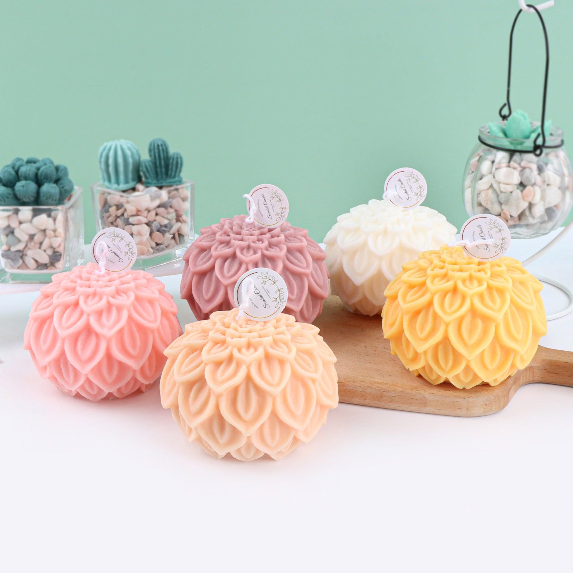 Golden Lotus Flower Candle Mould Diy Liquid Silicone Candles Moulds