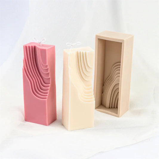 Funny Wiggly Striated Bowl Candle Silicone Mould