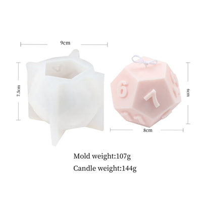 Polyhedral Dice Candle Moulds Silicone