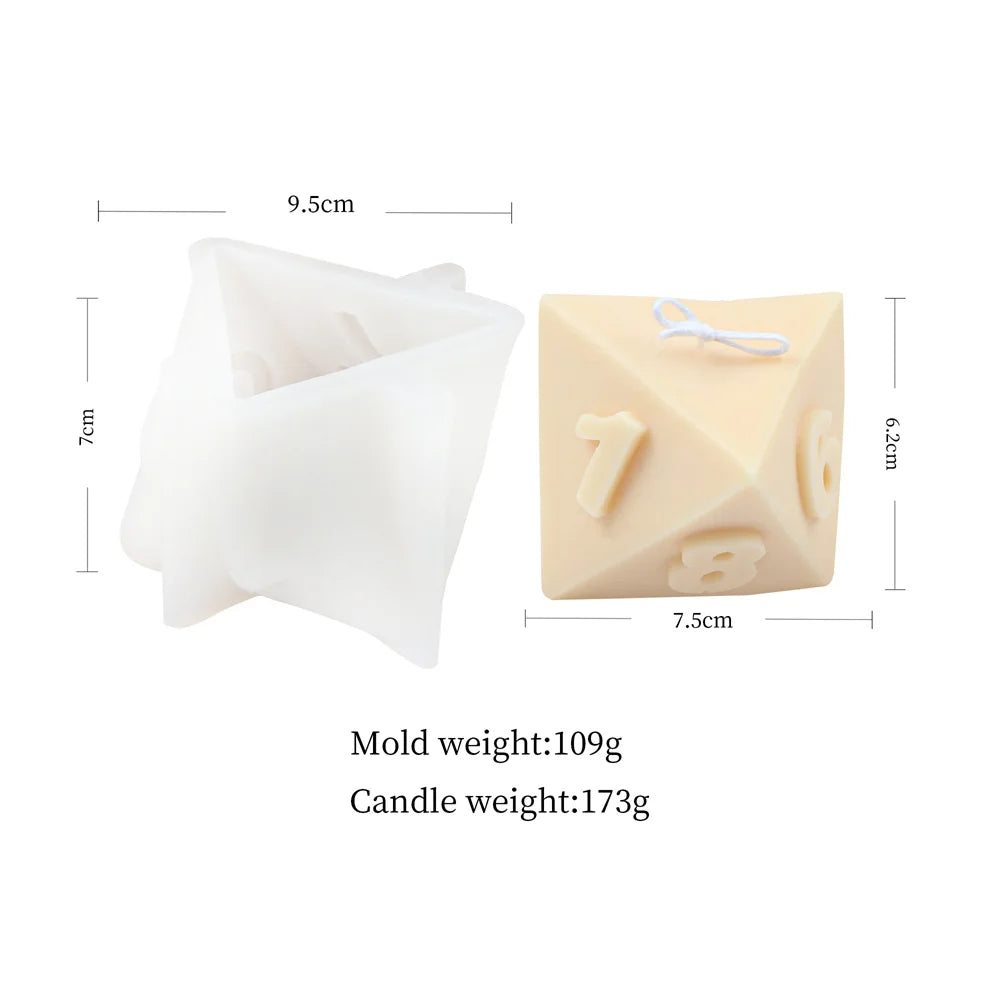Polyhedral Dice Candle Moulds Silicone