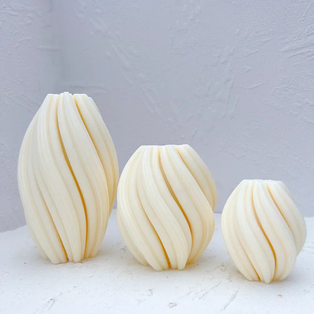 Geometric Wave Twirl Candle Mould