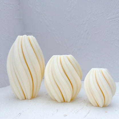 Geometric Wave Twirl Candle Mould