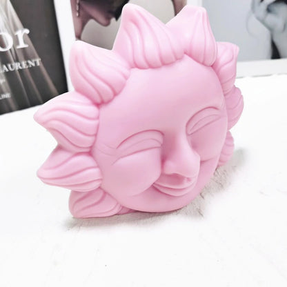 Happy Sun Flower Face Candle Mould