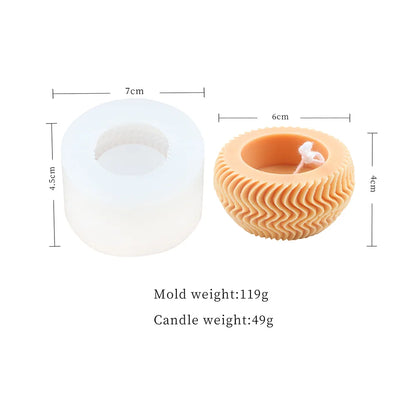 Funny Wiggly Striated Bowl Candle Silicone Mould