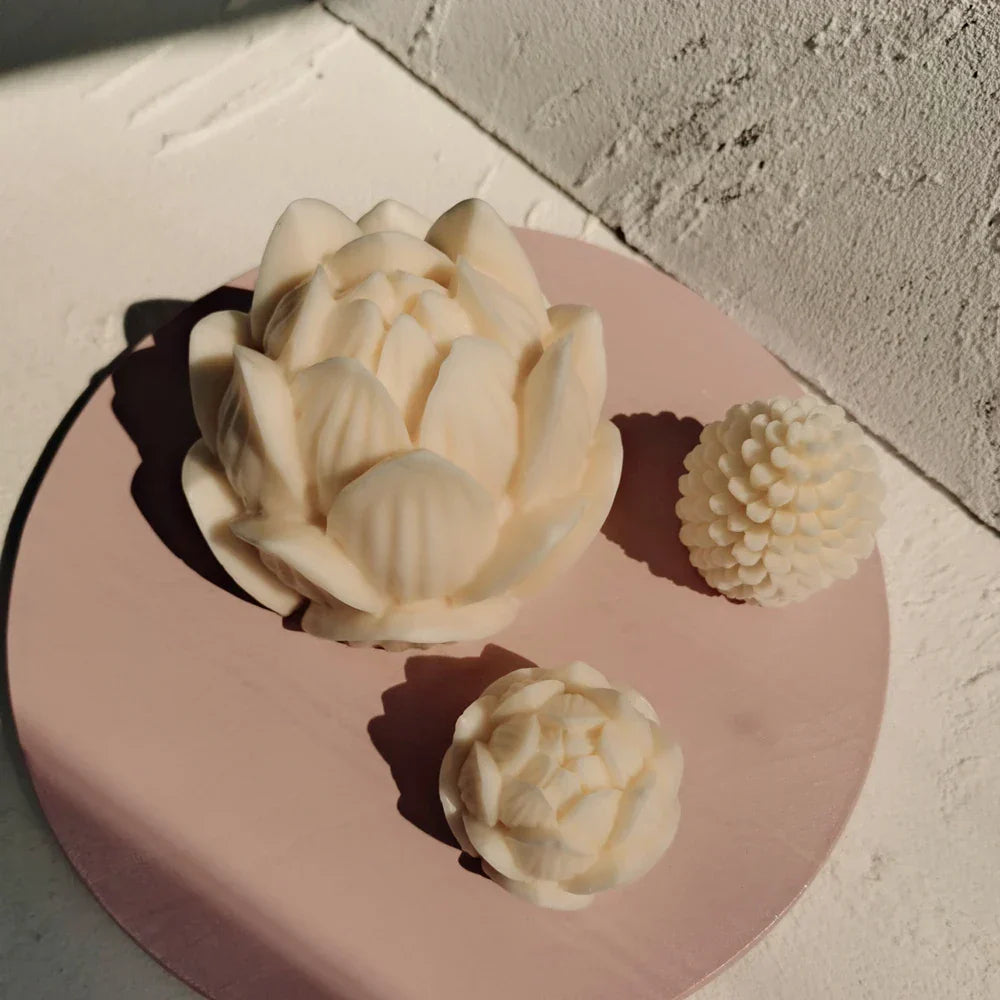 Big Size Lotus Bloom Flower Candles Mould