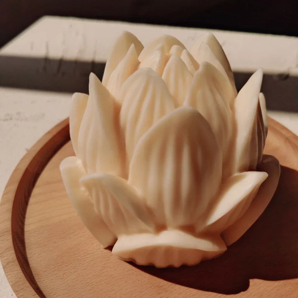 Big Size Lotus Bloom Flower Candles Mould