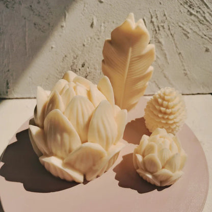 Big Size Lotus Bloom Flower Candles Mould