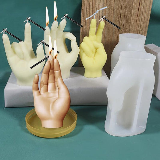 Hand Gesture Scented Candle Gypsum Candle Mould Candles Moulds