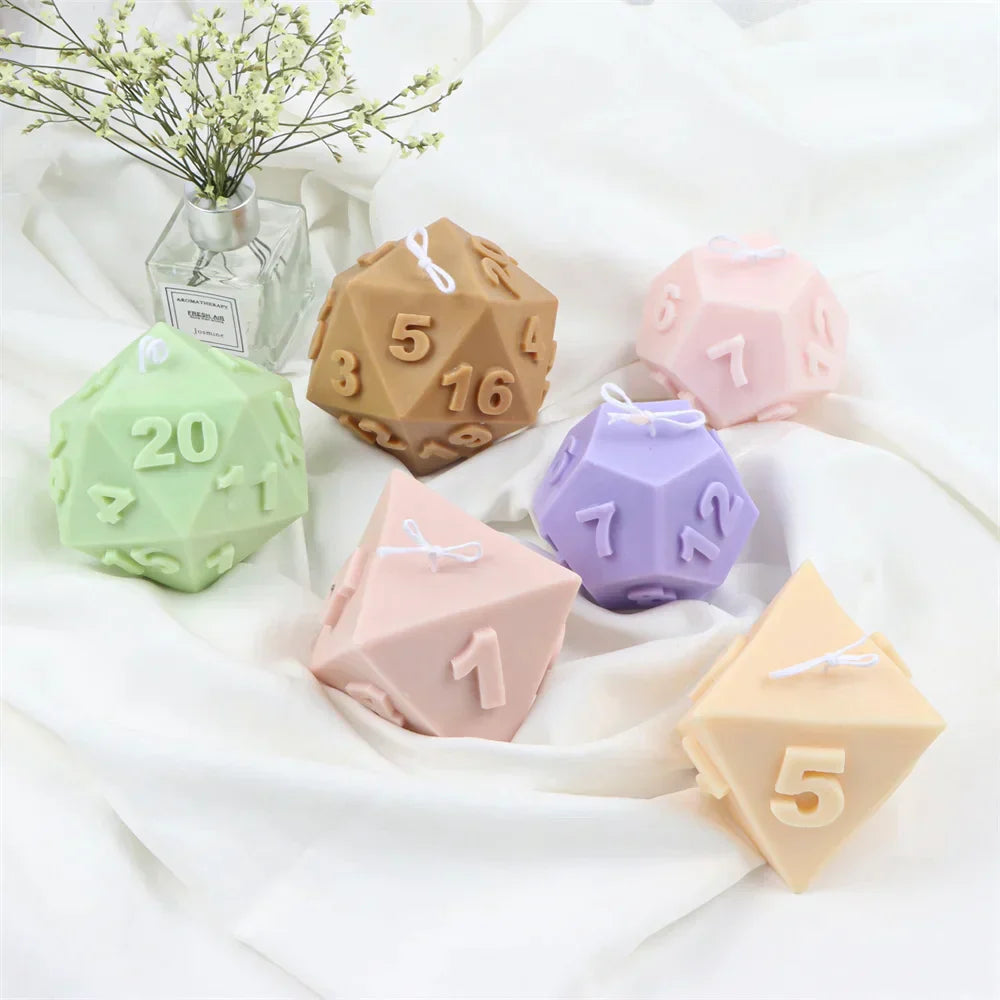 Polyhedral Dice Candle Moulds Silicone