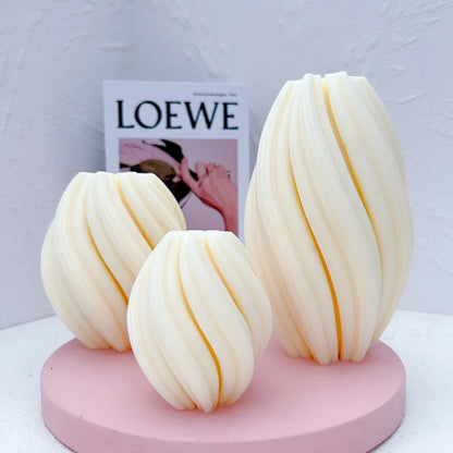 Geometric Wave Twirl Candle Mould