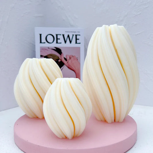 Geometric Wave Twirl Candle Mould