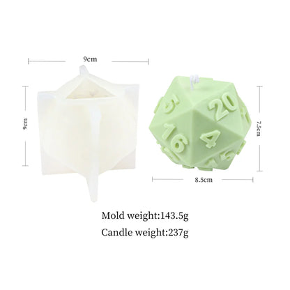 Polyhedral Dice Candle Moulds Silicone