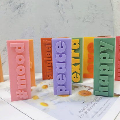 DIY 16 Designs Extra Babe Mood Words Slogan Candle Silicone Mould