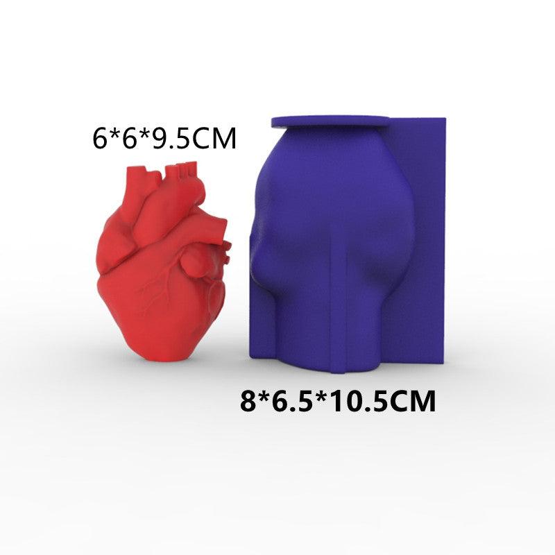 Heart anatomical 3D silicone Candle Mould Candles Moulds